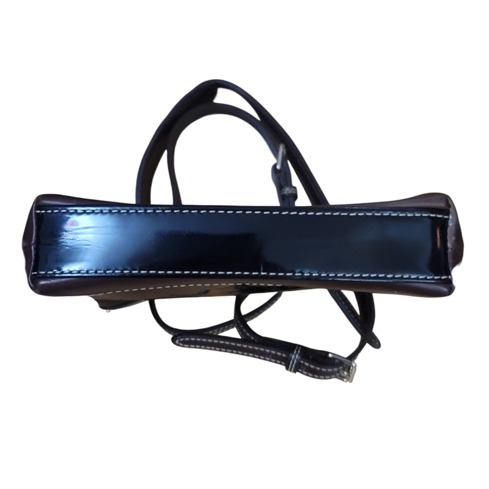 Dooney And Bourke Black Brown Patent Leather Crossbody - Picture 5 of 16